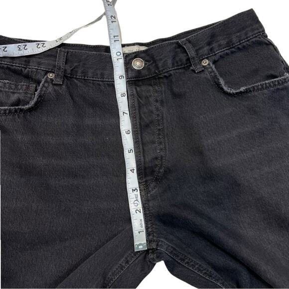 Free People We The Free 27 Black Distressed Frayed Mid Rise Maggie Straight Jean - Picture 15 of 15
